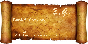 Bankó Gordon névjegykártya